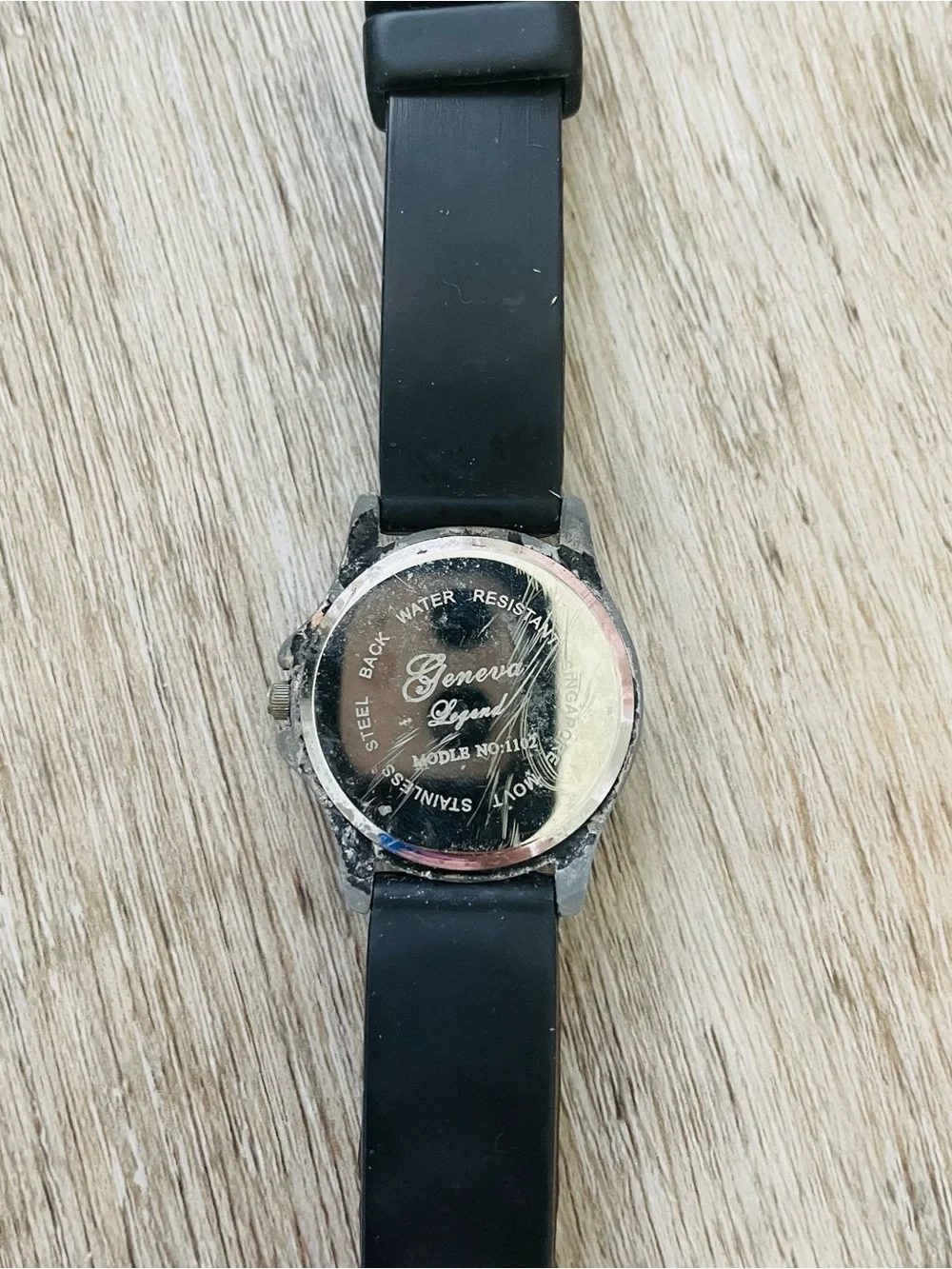 Black Silicone Strap Watch with Bezel Accent